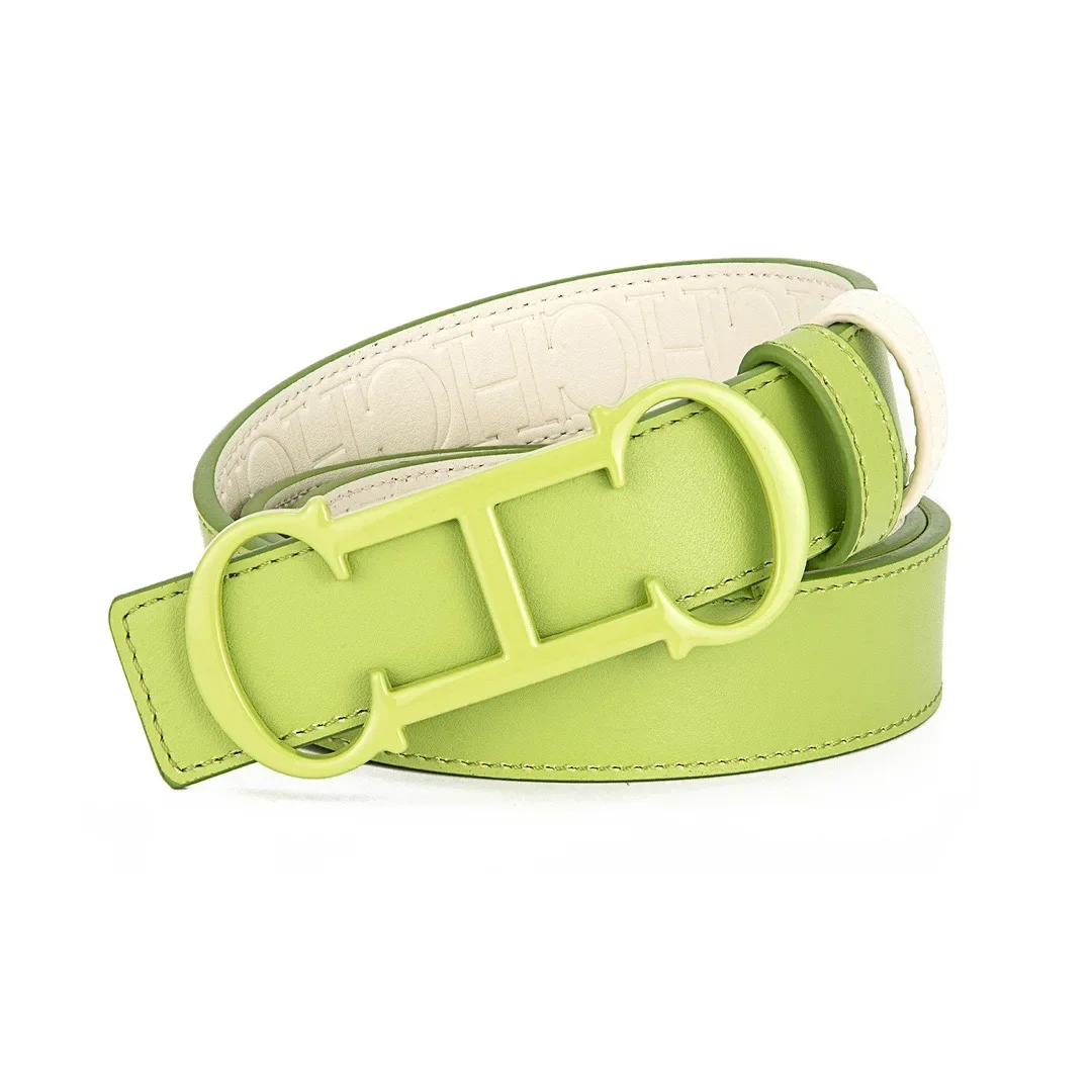 Color: Dark Grey, Belt Length: 70cm - CILMI HARVILL CHHC New Women's Belt Solid Color Matching Gift Box Packaging Christmas Fashion Versatile Imprinted Letter Design