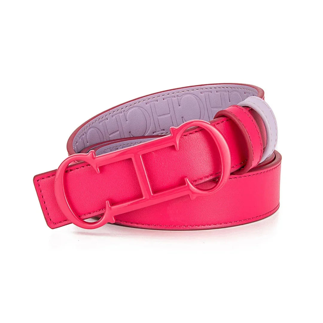 Color: Dark Grey, Belt Length: 70cm - CILMI HARVILL CHHC New Women's Belt Solid Color Matching Gift Box Packaging Christmas Fashion Versatile Imprinted Letter Design