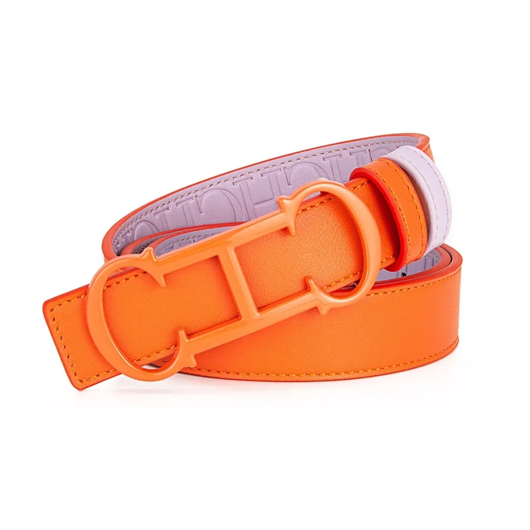 Color: Dark Grey, Belt Length: 70cm - CILMI HARVILL CHHC New Women's Belt Solid Color Matching Gift Box Packaging Christmas Fashion Versatile Imprinted Letter Design