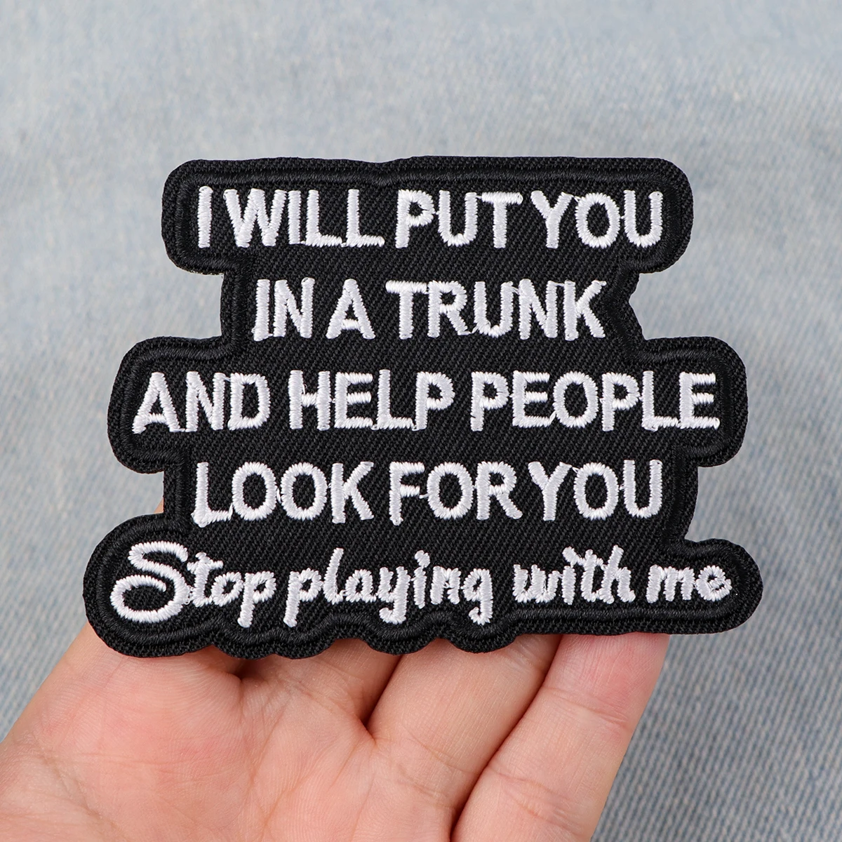Color: antique silver - Twilight Moon Embroidery Patch Funny Quotes Iron On Patches For Clothing Thermoadhesive Patches On Clothes DIY Sew Badges