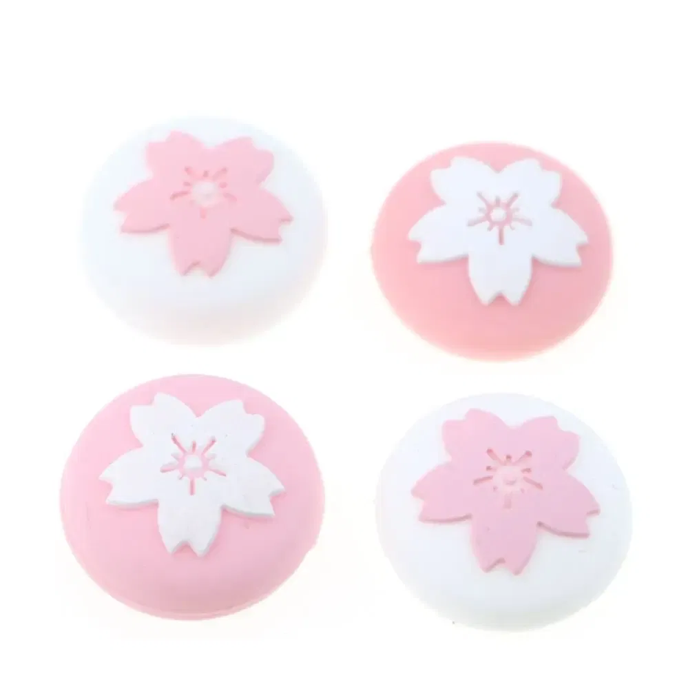 Color: black - 2pcs Cherry Pink Lemon For Nintendo Switch Lite OLED Analog Thumb Grip Nintend Swith Joy Con JoyCon Controller Joystick Cap Game