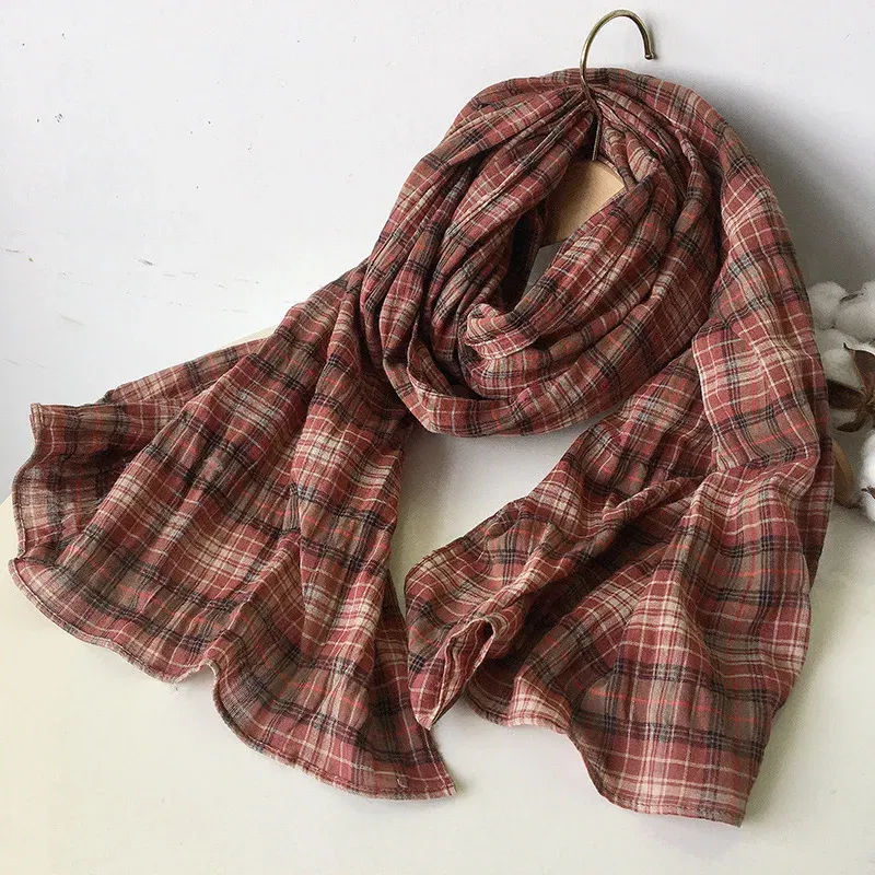 Color: Brown, Ships From: CHINA, Age Range: >8Y - Autumn and winter cotton classic fashionable plaid unisex  scarf Couple Scarves
