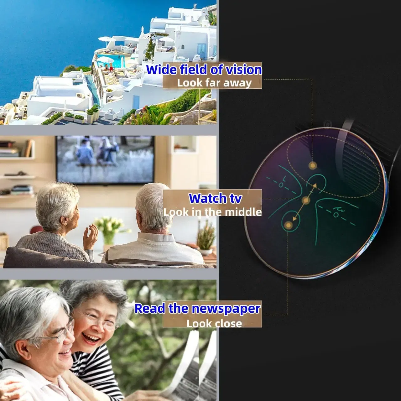 Lenses Color: green, Lens Index: 1.74 - FIRADA 1.56 1.61 1.67 1.74 HMC Anti-reflection Anti-scratch Aspherical Progressive Multi-focus Optical Prescription Glasses Lens
