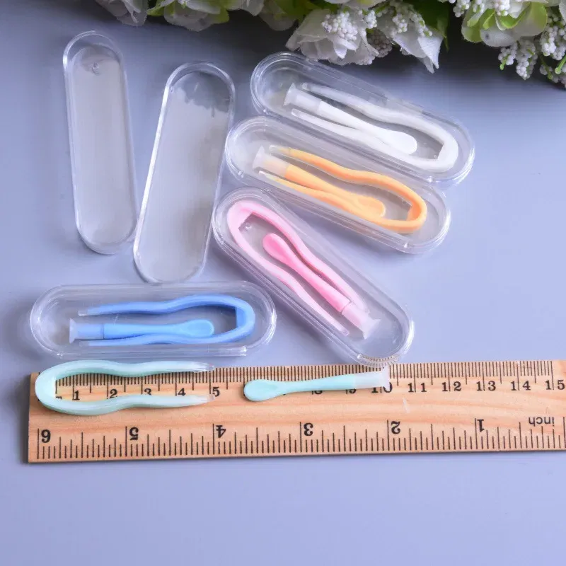 Color: Orange - Remover Contact Lenses Inserter Color Tweezers Suction Stick Eyes Care Tool Kit Contact Lens Case Clip Stick Tweezers Pupils