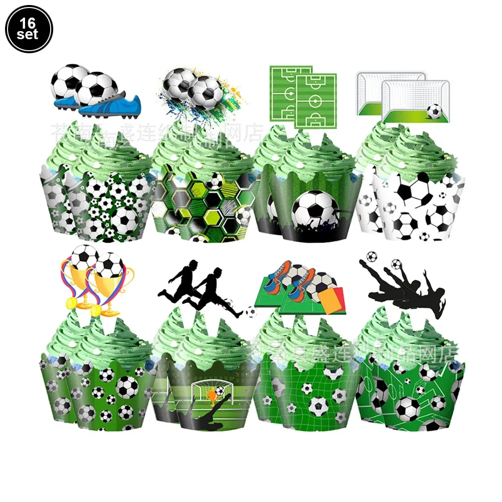 Color: MINT GREEN - Soccer Cake Decorations Soccer Birthday Party Supplies Soccer Ball Cupcake Topper