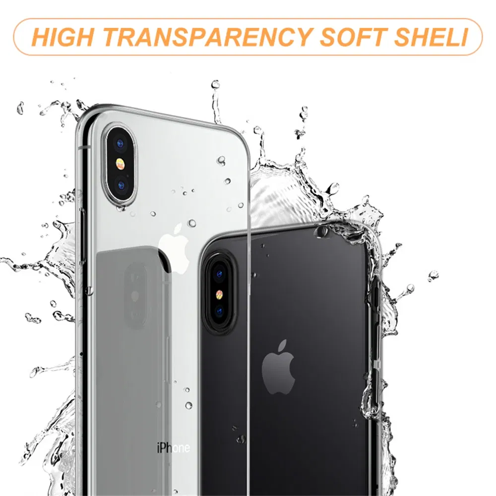 Material: artificial leather - Transparent Soft Case For iPhone 11 12 13 Mini 15 14 Pro XS Max Clear Silicone Case For iphone X XR 8 7 Plus SE 2020 Back Cover