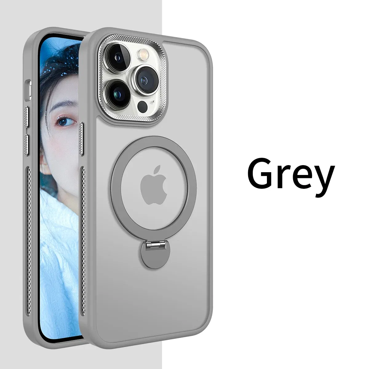 Color: Blue, Material: tpu - For iPhone 15 Pro Max 360?° Rotation Magnetic Holder Stand Matte Phone Case For iPhone 11 12 13 14 15 Plus Heat Dissipation Cover