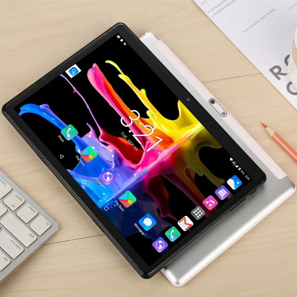Color: Black, Bundle: Bundle 2 - New 10.1 Inch Android Tablet Pc Google Play Dual Cameras Octa Core Dual SIM Phone Call Tablets Bluetooth Wifi 4GB RAM 64GB ROM