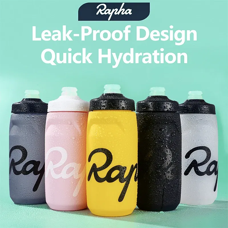 Color: Red - Rapha Cycling Water Bottle 620/750ml Ultra light Leak-proof squeezable Taste-free Camping Hiking Sports Bicycle Kettle
