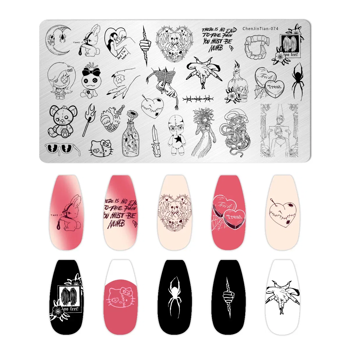 Color: Blue, Ships From: CHINA - 1PC Cute Animal Nail Stamping Plates Cartoon Character polish Nail Stamp Nail Art Template Image Plate Art stencils For Stamping