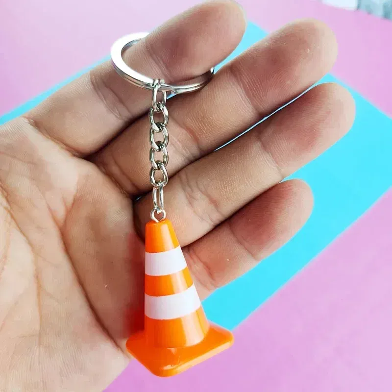 Metal Color: REDDISH BROWN - Unique Orange Traffic Cone Safety Design Novel Earring Keychain - The Perfect Gift for A Friend!