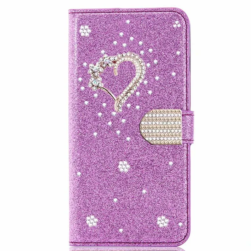 Color: PURPLE, Material: Plastic - Glitter Wallet Leather Case For Samsung Galaxy S25 FE S24 Ultra S23 Plus S22 S21 A35 A36 A56 A55 A13 A14 A15 A16 A26 A34 A33 A54