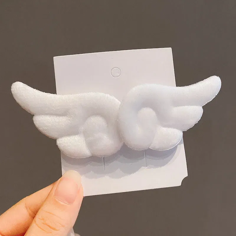 Color: Yellow - Angel Wing Hair Clips for Women Girls Plush Hairpin Kids Cute Cartoon Hair Clip Pins Hairgrip Christmas Hair Accessories