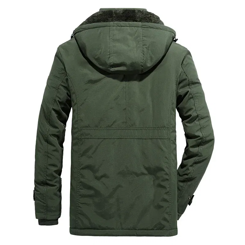 Color: Blue, Size: M - TELLHIGH 2024 Winter Parka Men Jacket Mens Plus Velvet Men Hooded Windbreaker Coats Men Casual Warm Jackets Coat Detachable Hat