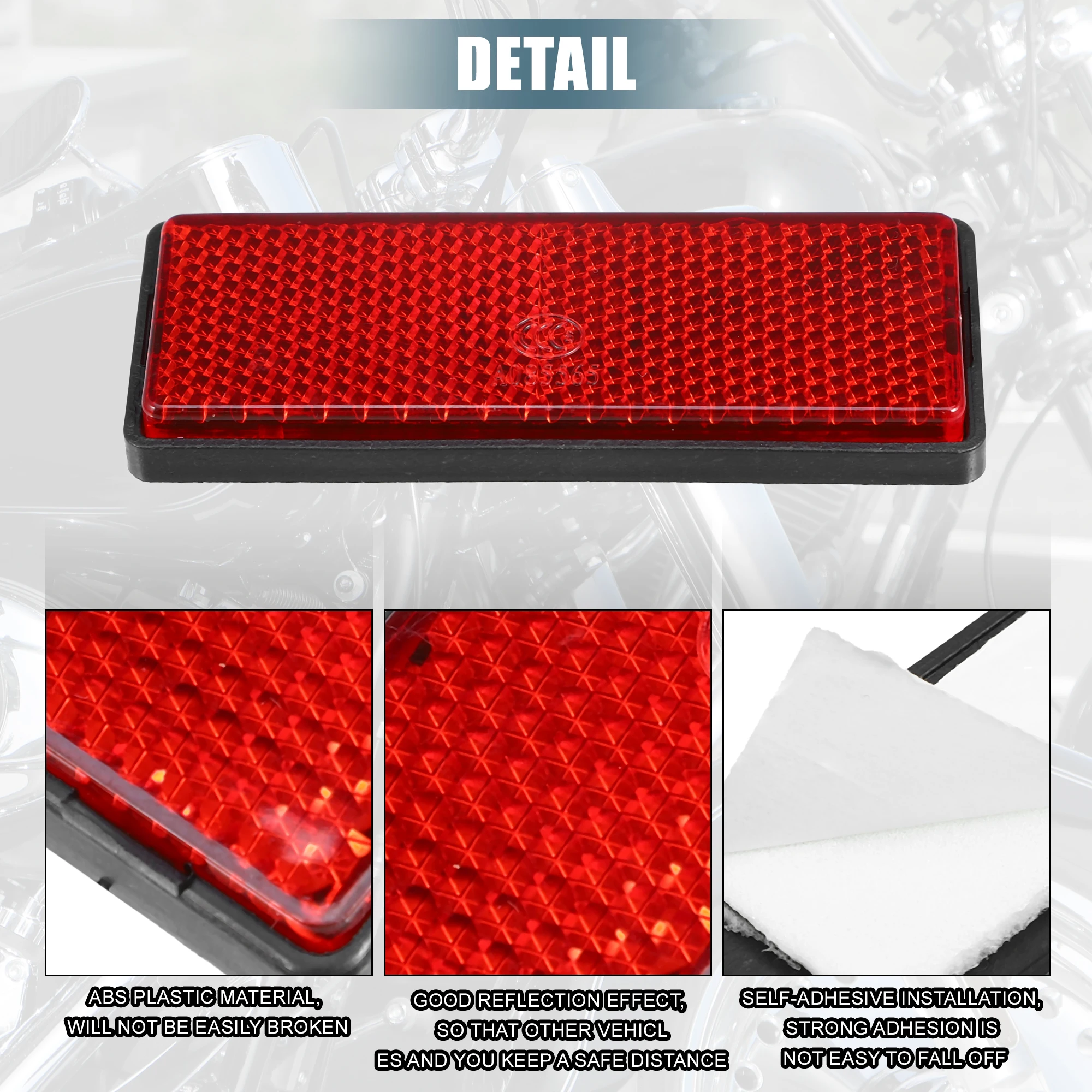 Color: Silver - UXCELL Rectangular Stick-on Safety Spoke Reflective Sticker Self Adhesive Reflector for Gate Posts Cars Trailer Motorcycle