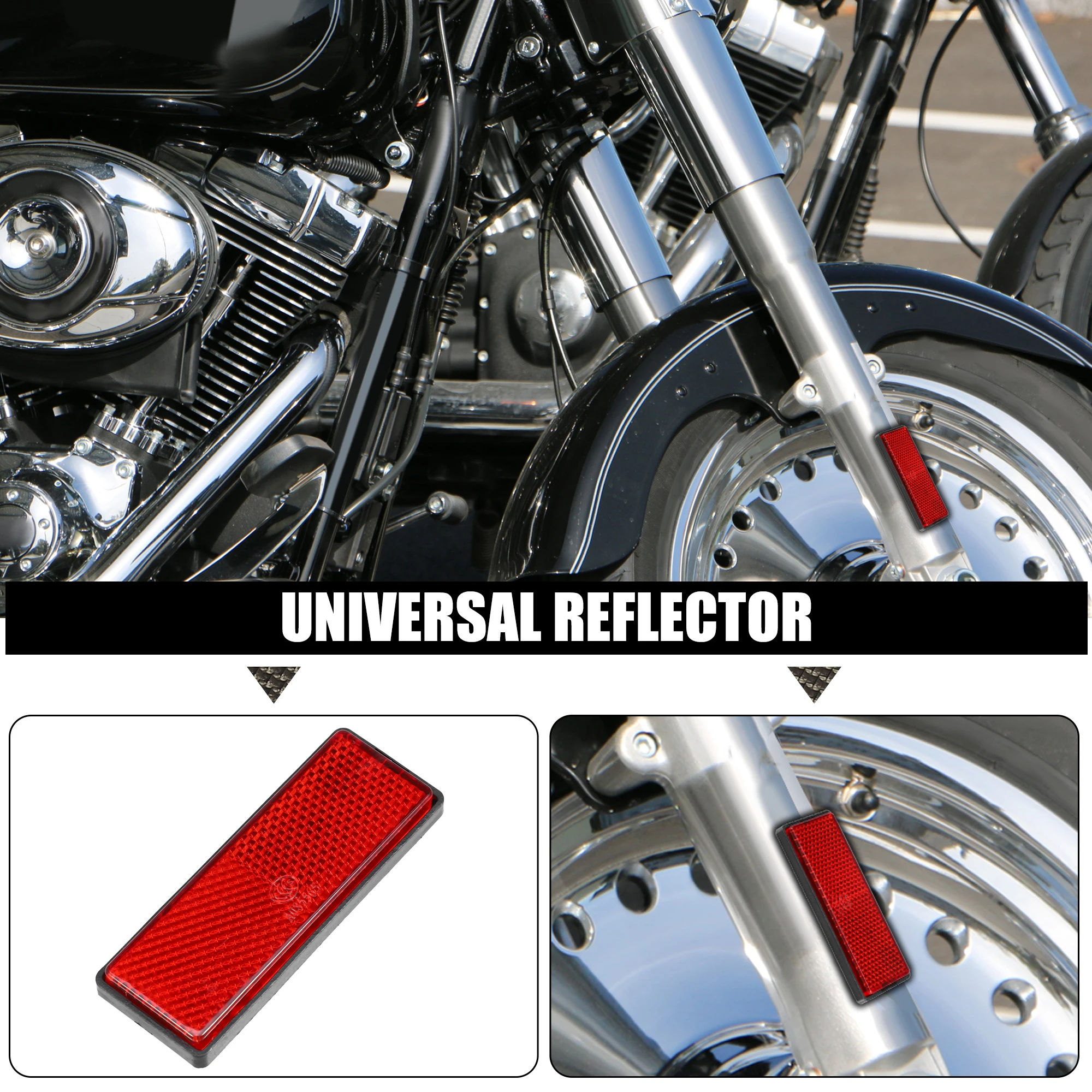 Color: Silver - UXCELL Rectangular Stick-on Safety Spoke Reflective Sticker Self Adhesive Reflector for Gate Posts Cars Trailer Motorcycle