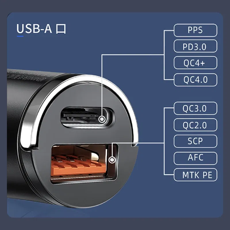 Plug Type: IL - 100W Mini Car Charger Lighter Fast Charging for iPhone QC3.0 Mini PD USB Type C Car Phone Charger for Xiaomi Samsung Huawei