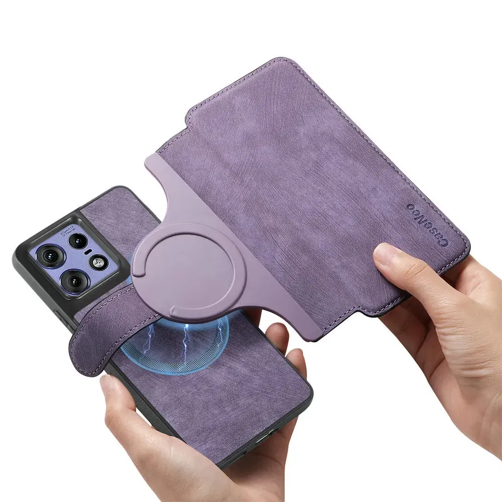 Color: Clear, Material: Nylon - Edge 50 60 Fusion 5G Flip Case For Motorola Edge 60 Pro 2In1 Detachable Leather Wallet Funda Moto Edge 50 Neo 60 Pro S50 Cover