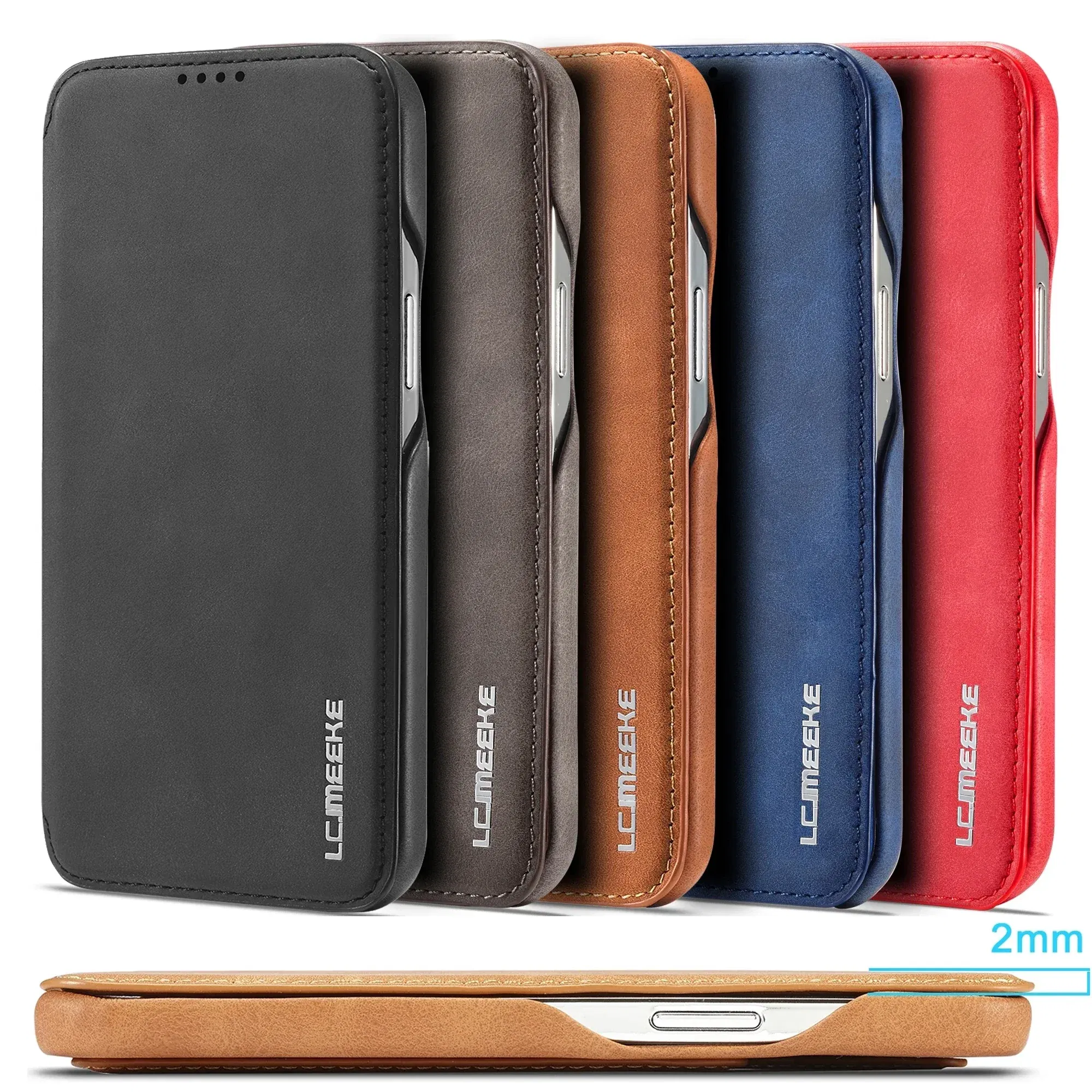 Color: Coffee, Compatibility by Model: iPhone XS - Leather Flip Wallet Phone Cover for IPhone 17E 14 15 16 Pro Max 13 12 Mini 11 XS X XR 8 7 Plus SE 2022 Slim Card Slots Book Bag