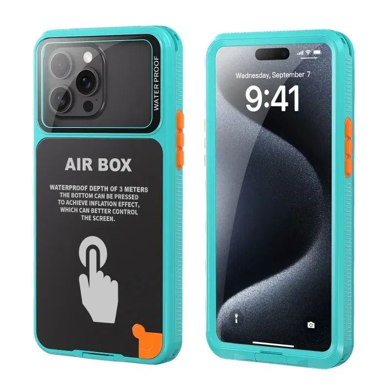 Color: Blue, Material: Plastic - IP68 Waterproof Phone Case For iPhone 15 14 13 12 Pro Max Plus Underwater Taking Shockproof Dustproof Swimming Diving Cover