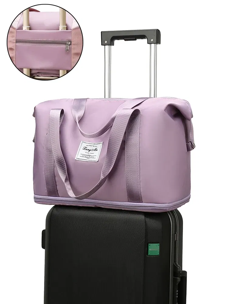 Color: GRAY - UNIXINU Carry On Travel Duffle Bag Nylon Waterproof Sports Gym Tote Bags for Women Large Capacity Storage Luggage Handbag