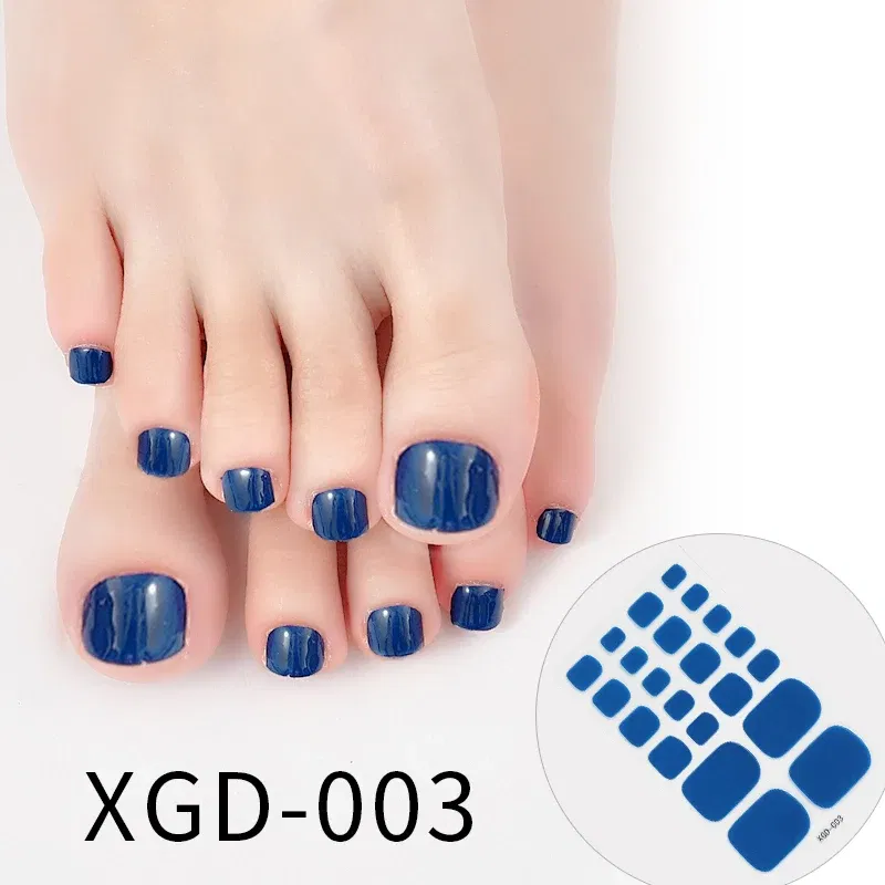 Color: Pink - Dropshipping 22tips Waterproof Toe Nail Stickers Full Cover Foot Decals Nail Art Stickers for Nails Wraps Adhesive False Nails