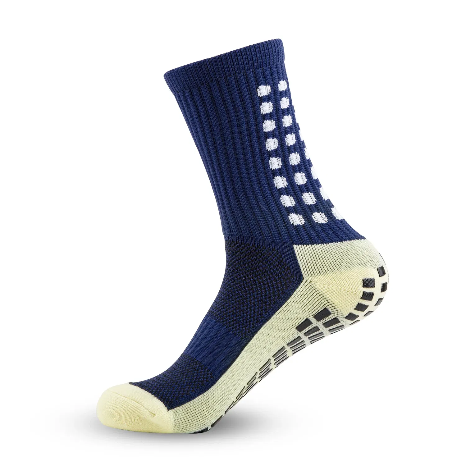 Color: Ivory - Anti-slip Soccer Women Men Outdoor Sport Grip Football Yoga Socks