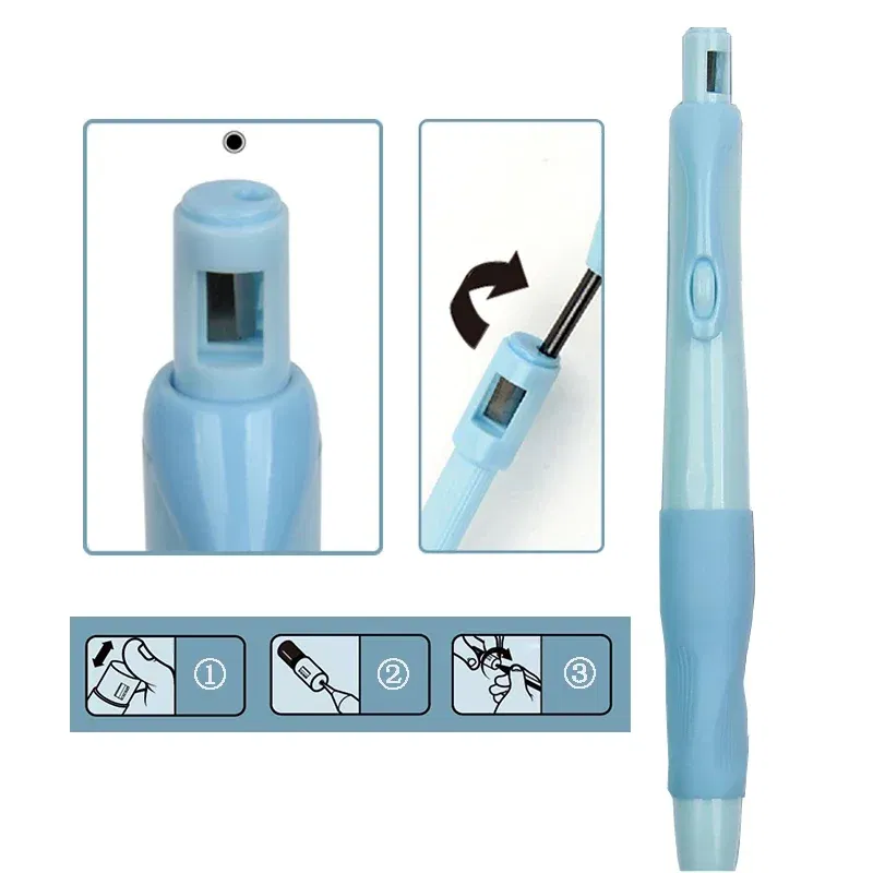 Color: Burgundy - 0.5/0.7/0.9/2.0mm Cute Dolphin Mechanical Pencil Correct holder Pencil 2B Lead Student Writing Drawing Supply School Stationery