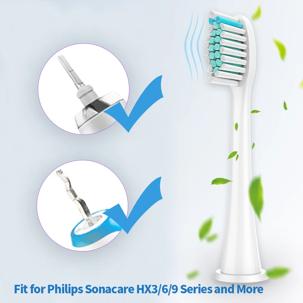 Color: WHITE - Electric toothbrush head, replaceable sonic electric toothbrush head, suitable for Philips Sonicare's electric replaceable brush