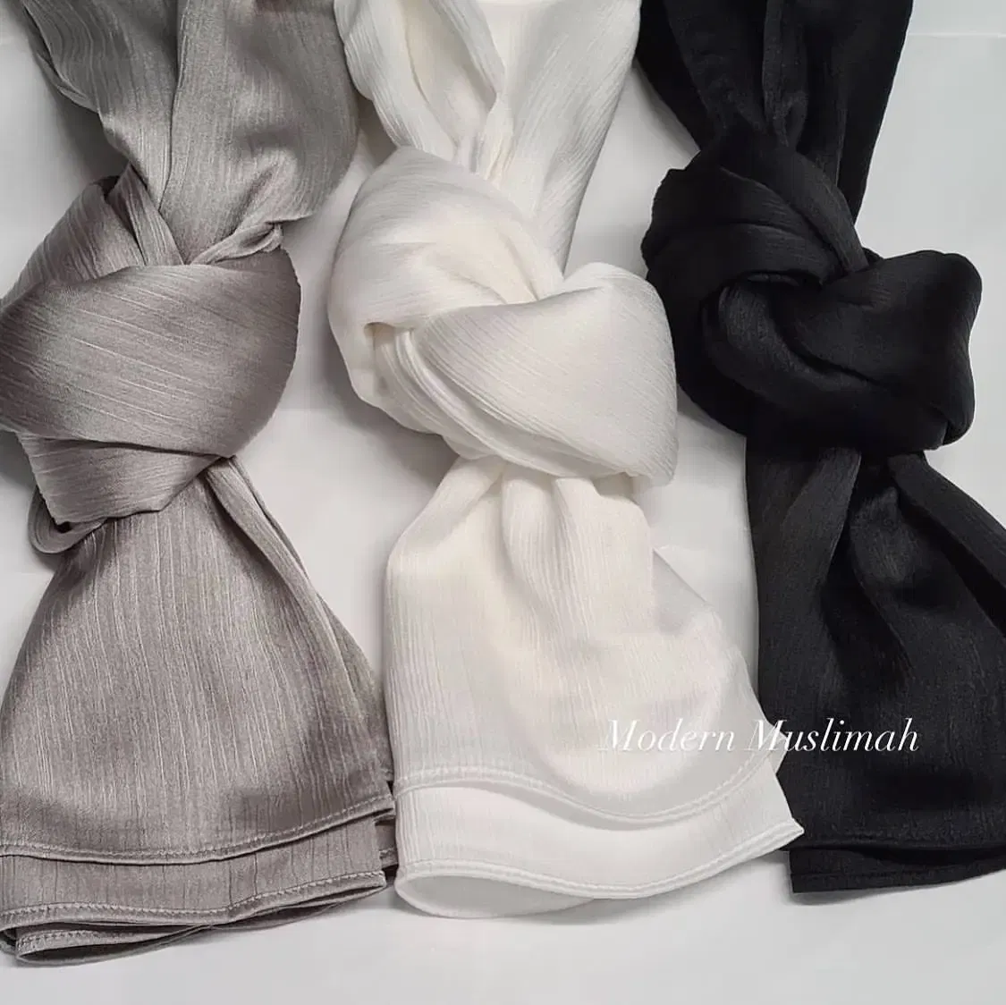 Color: GRAY - Hot Premium Satin Crinkle Hijab Scarf Chiffon Shawl Plain Muslim Women Hijabs Breathab Islam Women Turban Pleated Scarf Ramadan