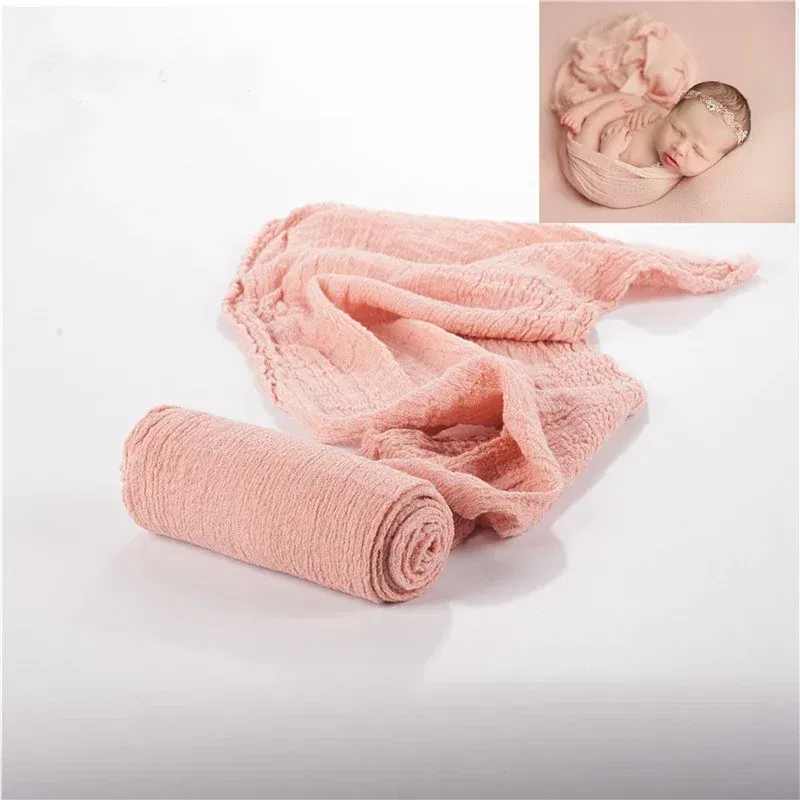 Color: Burgundy - Newborn Photography Props Wrap Baby Blanket Soft Stretchable Cotton Swaddling Photography Backdrop Babies Accessories