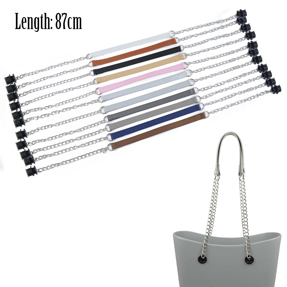 Ships From: CHINA, Color: Navy Blue?€ AE existing skus?‰ - New Tanqu 1 Pair Silver Long Thick Single Chain with OT metal buckle Black screws for Obag O bag Handles for Women Bag Handbags