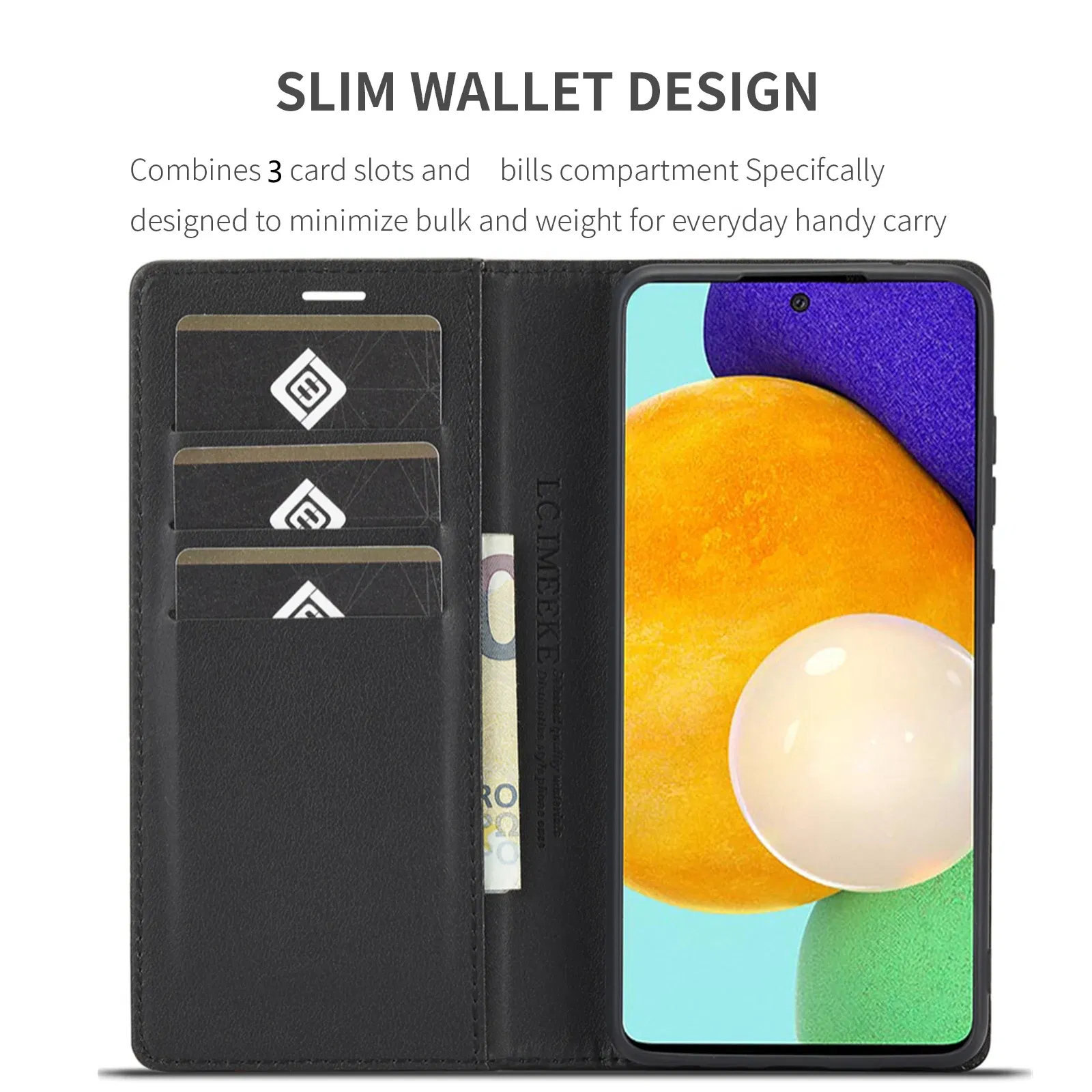 Color: Blue, Material: Aluminum - Carbon Fiber Leather Case for Samsung A14 A24 A34 A54 5G A13 A23 A33 A53 Galaxy A52 A72 A32 A12 A04S A02S Wallet Card Slot Cover