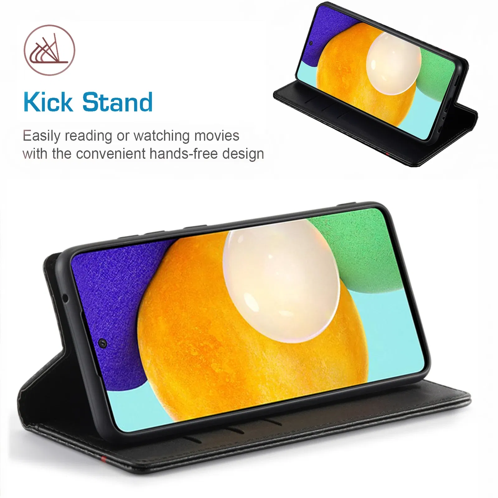 Color: Blue, Material: Aluminum - Carbon Fiber Leather Case for Samsung A14 A24 A34 A54 5G A13 A23 A33 A53 Galaxy A52 A72 A32 A12 A04S A02S Wallet Card Slot Cover