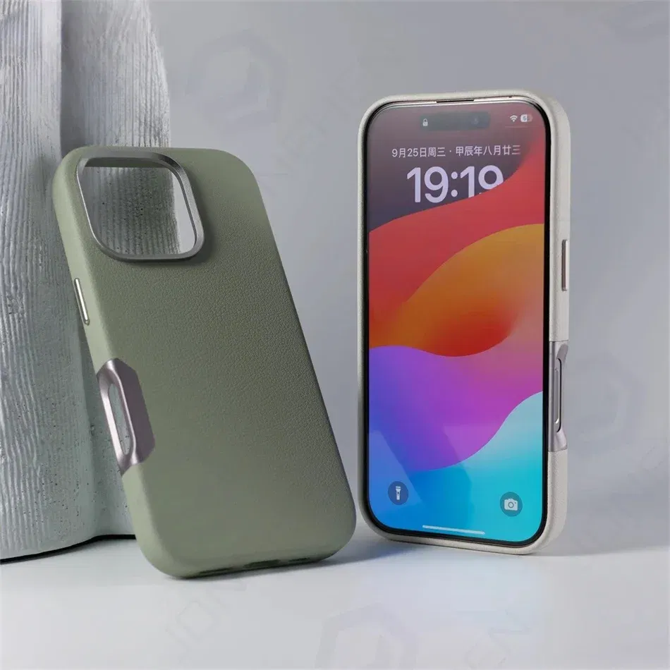 Color: black, Material: TPU - For Magsafe Leather High Quality Alloy Camera Button Magnetic Case For iPhone 16 Pro Max 16pro Wireless Charge Shockproof Cover