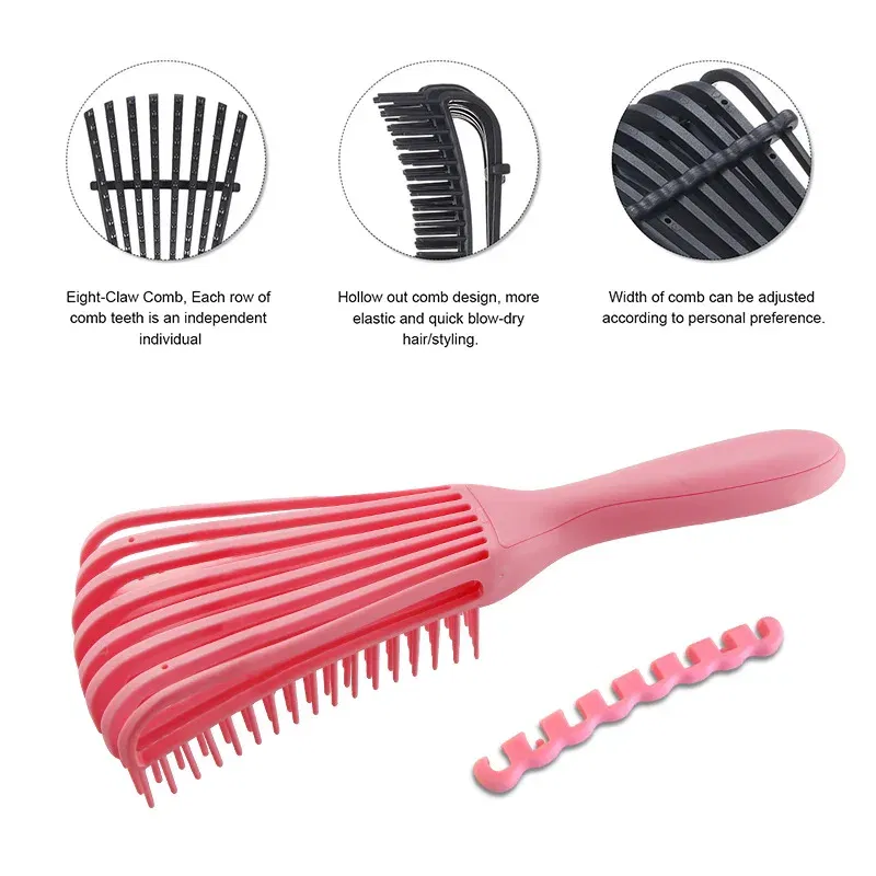 Color: Green - Fluffy Scalp Massage Comb Multi-function Octopus Comb Hairstyle Smooth Hair Ribs Suitable for Curly Hair Brush Hair Styling Tool