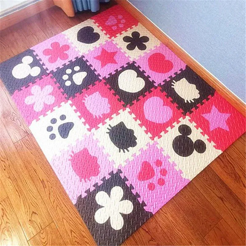 Color: plum - Activities Mat for Baby Play Mat 16PCS Play Mats 30x30cm Thick 1cm Game Mats Tatame Play Mat for Baby Playmat Playroom Mat