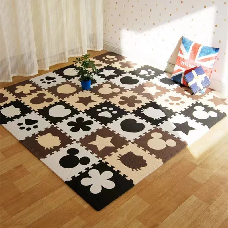 Color: plum - Activities Mat for Baby Play Mat 16PCS Play Mats 30x30cm Thick 1cm Game Mats Tatame Play Mat for Baby Playmat Playroom Mat
