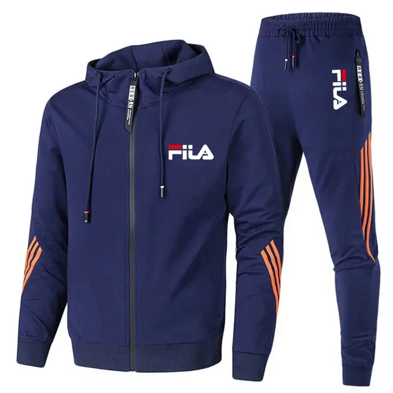 Color: black, Size: XL, Ships From: CHINA - Men's spring and Fall outdoor zipper jacket + sweatpants jogging set Casual basketball fitness two-piece set
