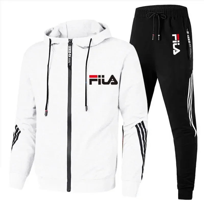 Color: black, Size: XL, Ships From: CHINA - Men's spring and Fall outdoor zipper jacket + sweatpants jogging set Casual basketball fitness two-piece set