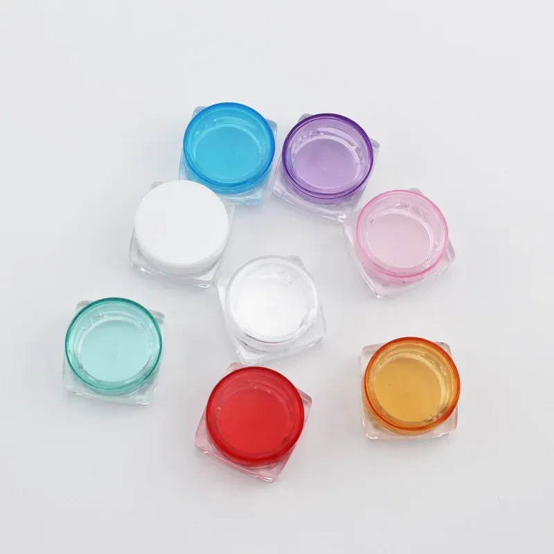 Color: Blue - 15pcs 2g 3g Empty Jars Refillable Mini Plastic Bottle Cosmetic Jar Container Small Round Bottle Little Cream Jar Solid Perfume