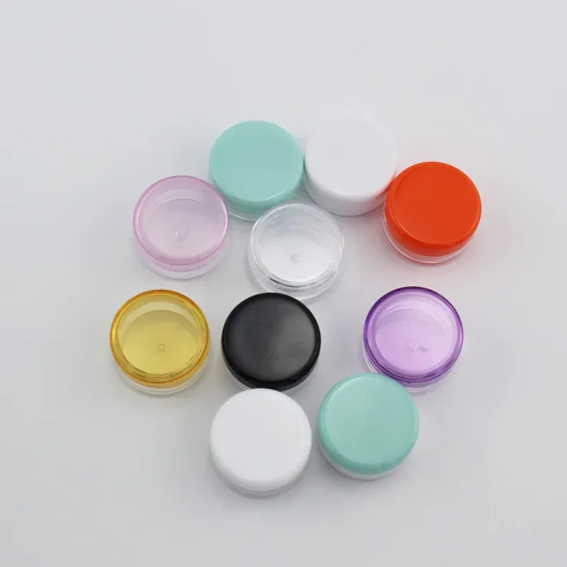 Color: Blue - 15pcs 2g 3g Empty Jars Refillable Mini Plastic Bottle Cosmetic Jar Container Small Round Bottle Little Cream Jar Solid Perfume