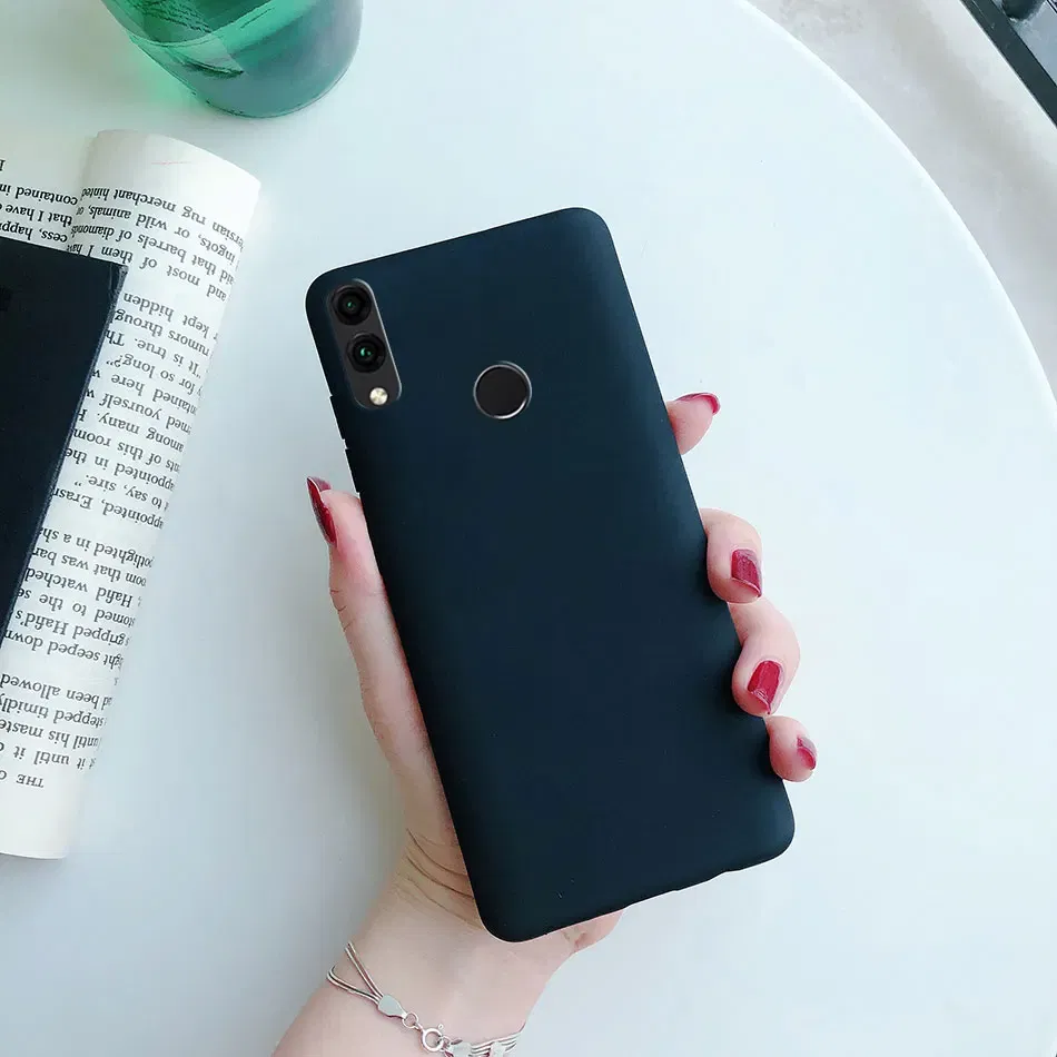 Color: Red, Material: PE - Matte Soft Fundas for Huawei Honor 8X 8A 8C 8S 9 9A 9X 9C 9S 10 10X 20 lite 20S Mate 10 20 lite Mate 20 Pro Silicone Phone Cases