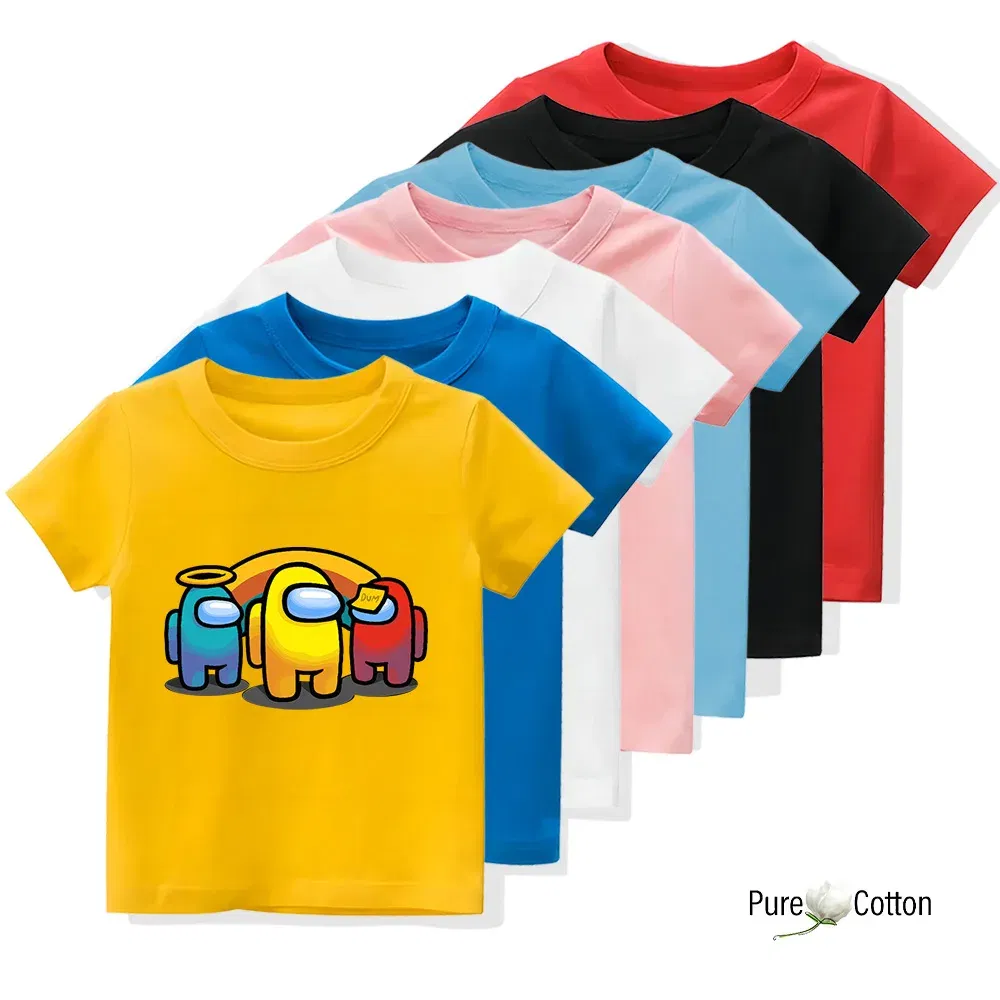 Color: Gold, Kid Size: 2T - Summer trend wear with many anime patterns sunscreen printing close to the skin cool 4-12 years old children delicate line unifo