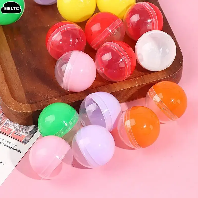 Color: Fluorescence Yellow - 50pc Mini 28/32MM Clear Transparency Plastic Capsule Toy Surprise Ball Tiny Container Making Things Model Gashapon toy Random