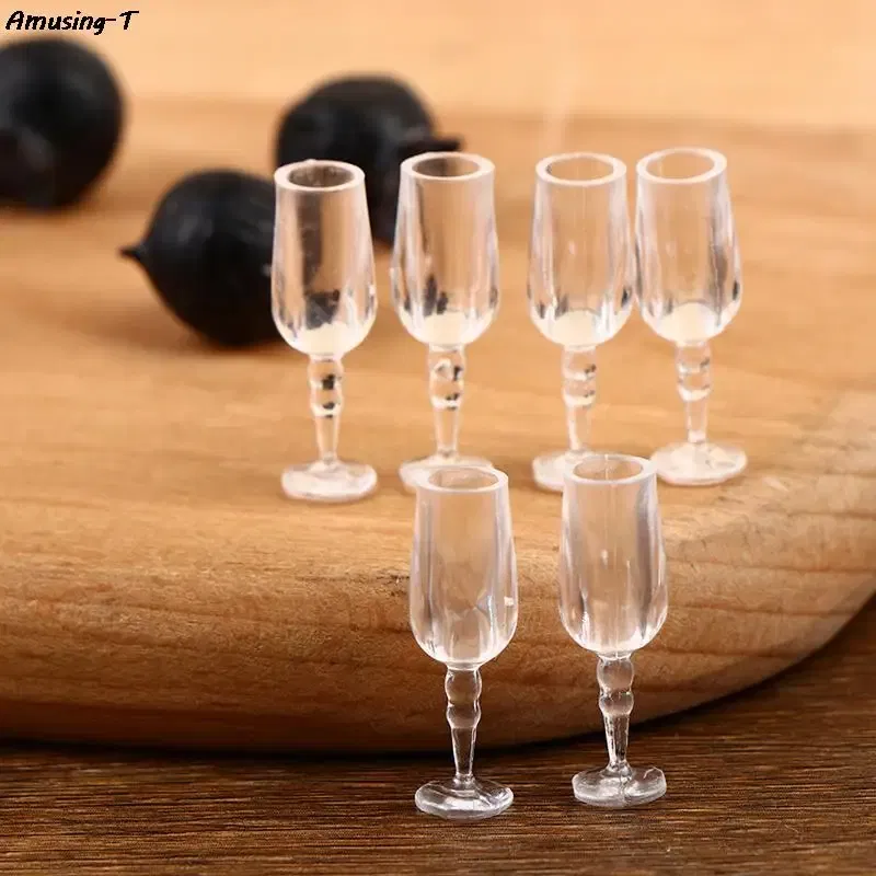 Color: WHITE - 2/4/5/10pcs Miniature Resin beer cups Red Wine bottles Model Kitchen Furniture Accessory dinnerware Dollhouse Summer Must