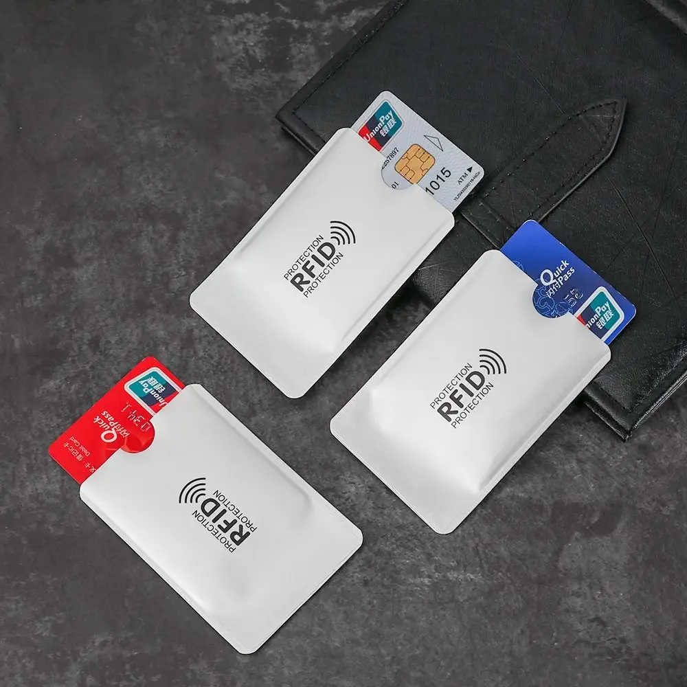 Color: Blue - 5pcs Anti-theft RFID Card Holder Colorful Aluminium Reader Lock Passport Protector Sleeves Safety Credit Card Sleeves