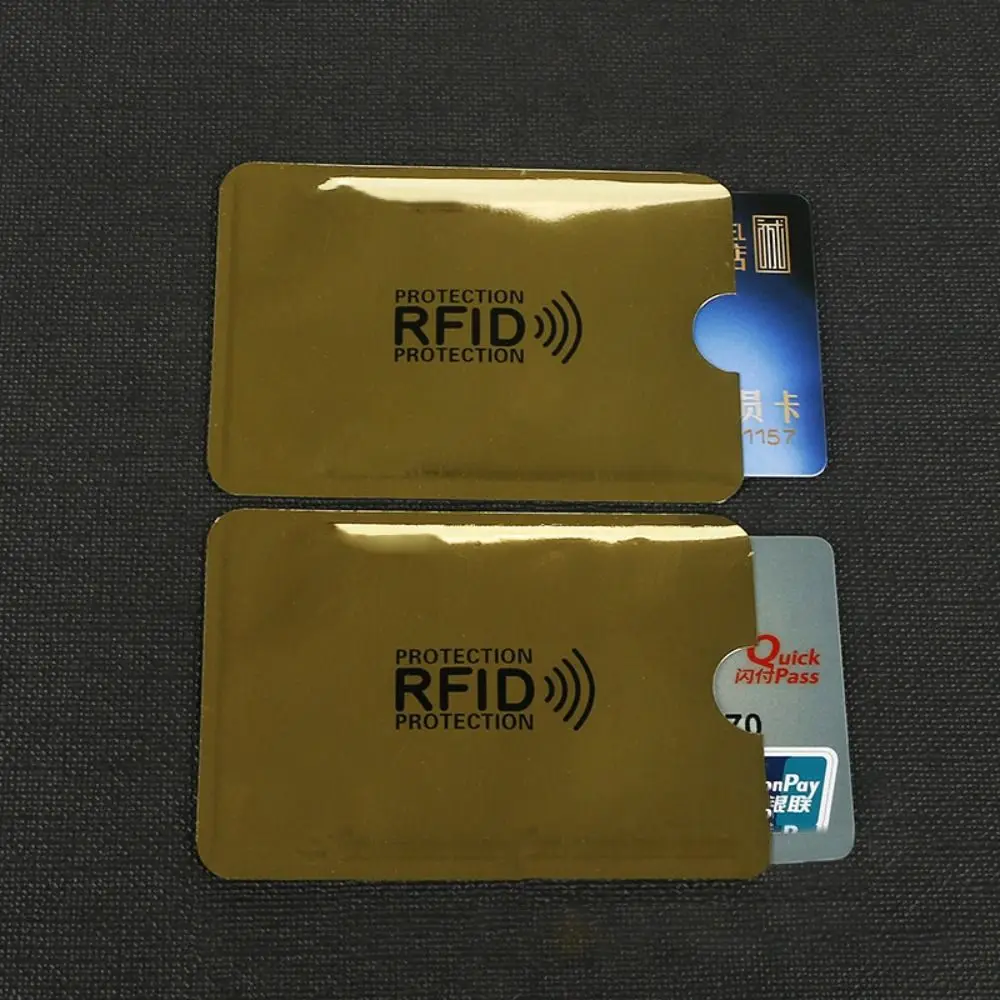 Color: Blue - 5pcs Anti-theft RFID Card Holder Colorful Aluminium Reader Lock Passport Protector Sleeves Safety Credit Card Sleeves