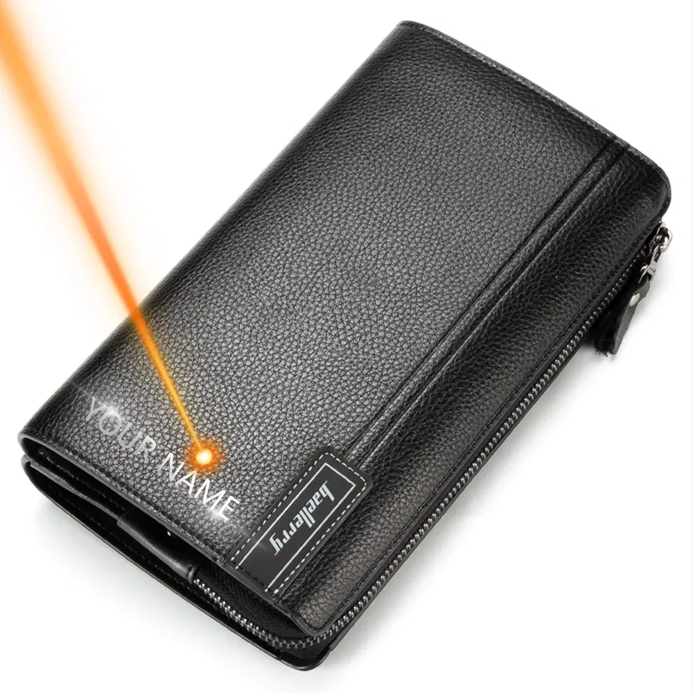 Color: Burgundy - Baellerry Men Clutch Bag Large Capacity Men Wallets Cell Phone Pocket Passcard Pocket High Quality Multifunction Wallet For Men