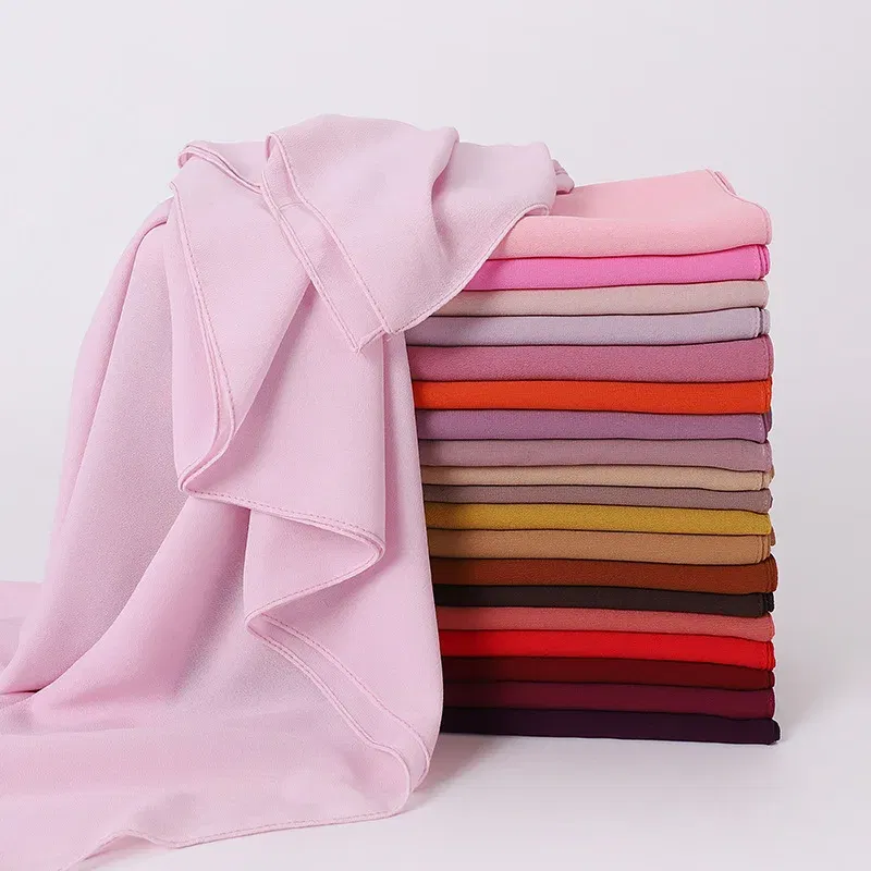 Color: WHITE, Size: One Size - A Pure Color Silk Scarves Imitation Silk Stripes Fashion Shawl Sunscreen Scarves Chiffon Scarf 110 * 110 CM